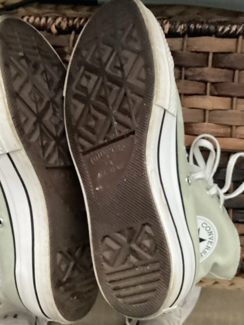 Converse Kids High-Top Sneakers in Mint Green and White